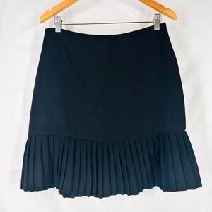 SC Collection Skirt 10 Black Bottom Pleated Hem A Line Solid Machine Washable